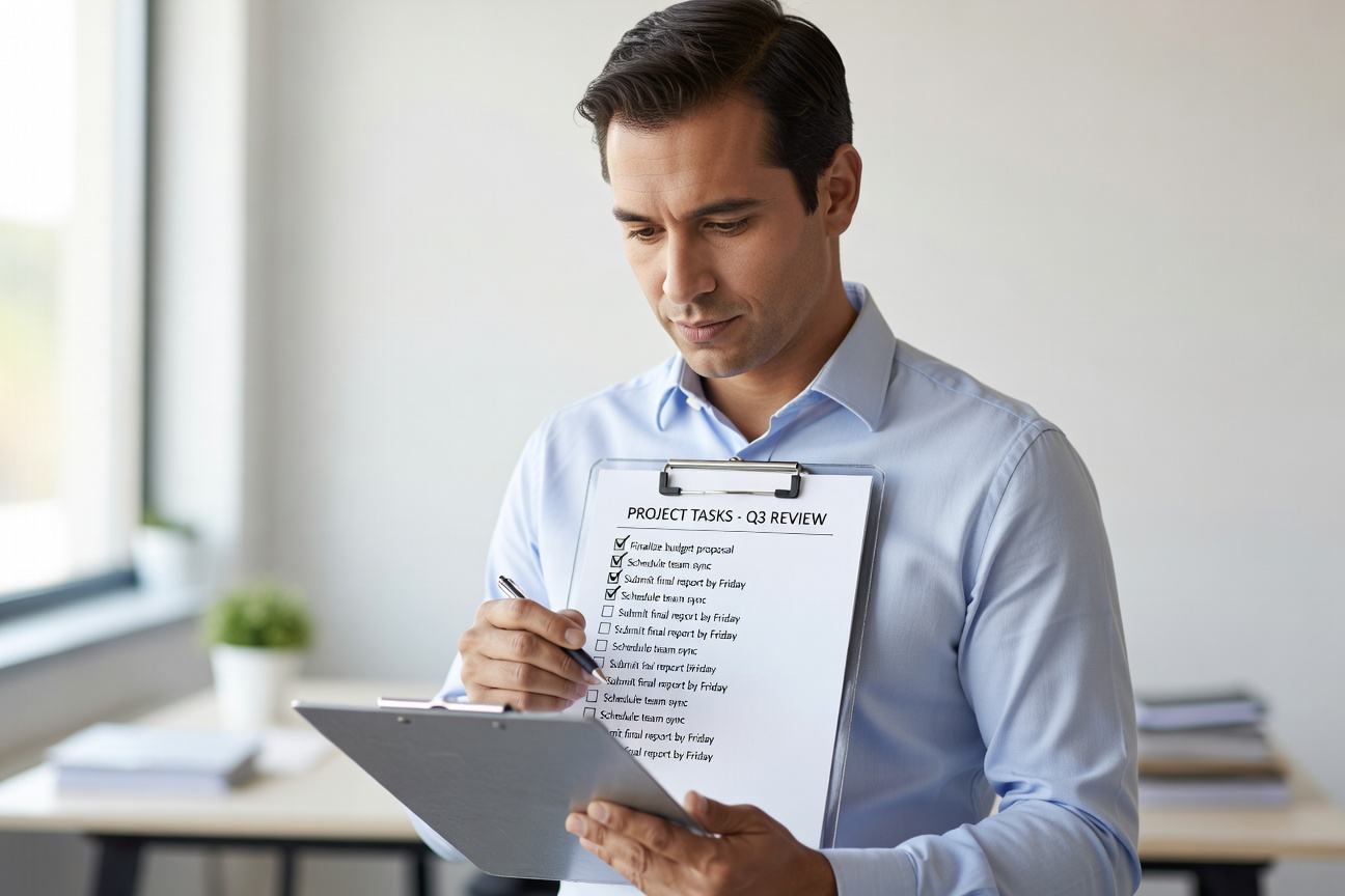 Person With Checklist